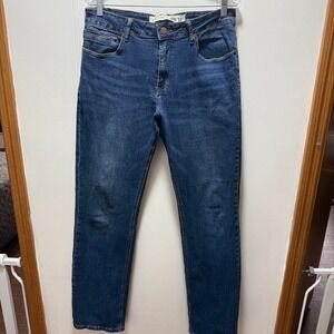 Barbell Apparel Mens Athletic Fit Stretch Jeans Size 34 Blue Medium Wash Denim